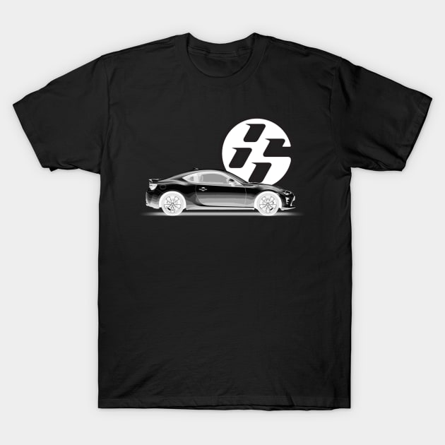 GT86 Body Black on White T-Shirt by CharlieCreator